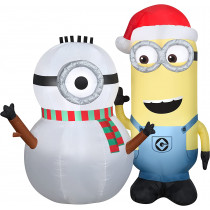 5 Ft  Minion Kevin Building Snowman Airblown Inflatable 