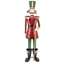 60" Iron Metal Toy Soldier with Staff Christmas Decoration