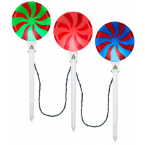 Gemmy LED Lightshow ColorMotion Lollipop Pathway Stakes Multicolor Set of 3