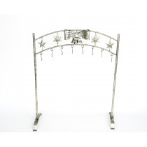 Silver Snowflake Christmas Stocking Holder Stand