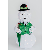 Sam the Snowman 36" 3-D Tinsel Outdoor Christmas Decoration 