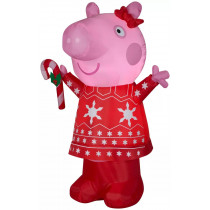 4.5 Ft Tall Airblown Inflatable Peppa Pig in Christmas Sweater