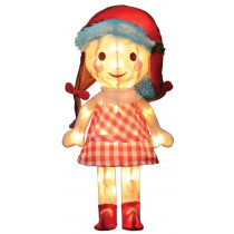 24-Inch Pre-Lit 3D Misfit Sally Doll in Santa Hat