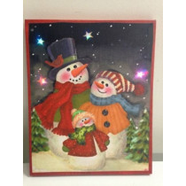 Snowman Family Picture on Canvas 