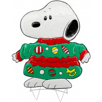 24" Peanuts Snoopy Ugly Sweater Hammered Metal