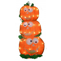 24-Inch Pre-Lit 2D Victoria Hutto Pumpkin Stack