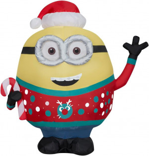 3.5' Minion Otto with Ugly Christmas Sweater Airblown Inflatable