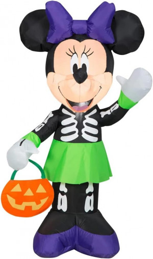 3.5 Ft Tall Airblown Inflatables Minnie Mouse in Skeleton Costume