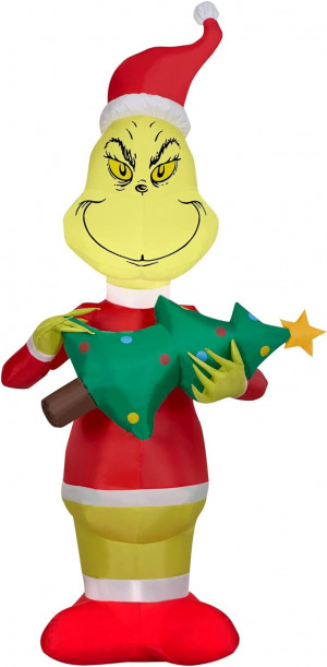 5.5' Grinch with Christmas Tree Christmas Inflatable