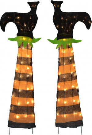 36 Inch 3D Upside Down LED Witch Legs
