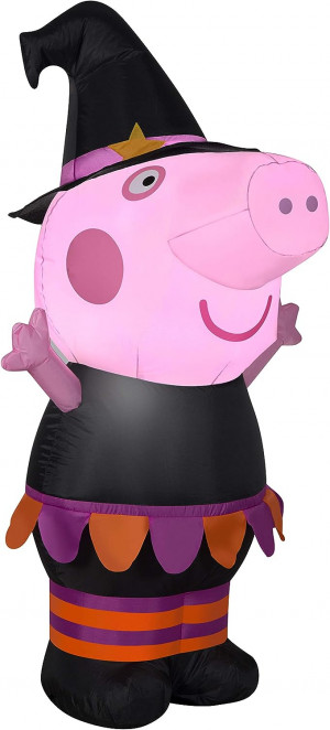 3.5 Ft Tall Airblown Inflatable Peppa Pig in Witch Costume