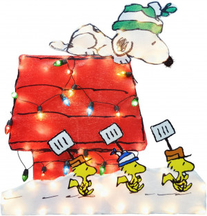 "A Charlie Brown Christmas" 2D Snoopy on Doghouse w Woodstocks Outdoor Christmas