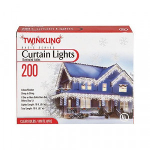 200 Blinking Curtain Lights Icicle Light Set