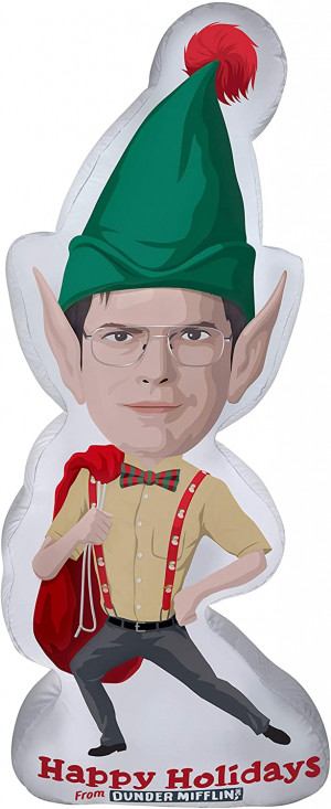 6 Ft Gemmy Photorealistic Airblown Inflatable Dwight from The Office Christmas Decoration