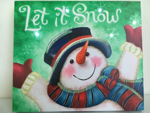 Let it Snow Snowman Picture on Canvas