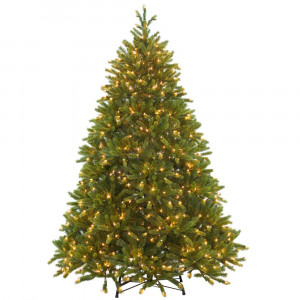 6-1/2 ft. Feel-Real Jersey Fraser Fir Hinged Artificial Christmas Tree with 800 Clear Lights