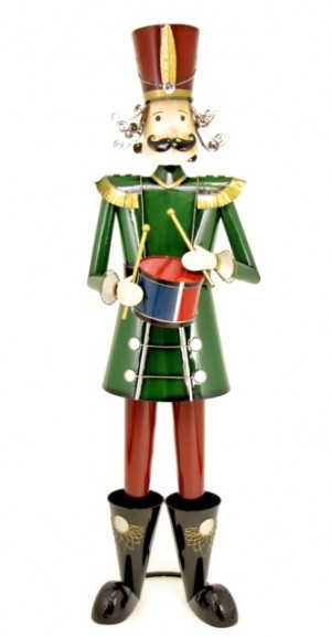 60" Iron Metal Toy Soldier with Drum Christmas Decoration