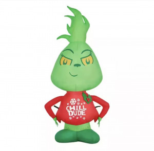 4 Ft Little Grinch Airblown Inflatable in Christmas Sweater