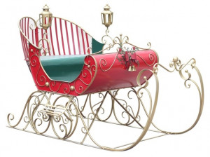 PREORDER: Life-Size Christmas Victorian Santa Sleigh Iron Commercial Christmas Decoration