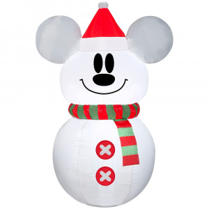 3.5 Ft Tall Airblown Inflatable Snowman Mickey Mouse 