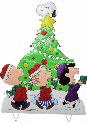 42" Peanuts Gang Caroling Around Christmas Tree 