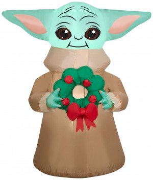 3.5 Ft The Child from Star Wars Holding Wreath