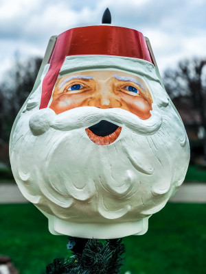 Santa Lamp Post Light Cover Outdoor Christmas Decoration