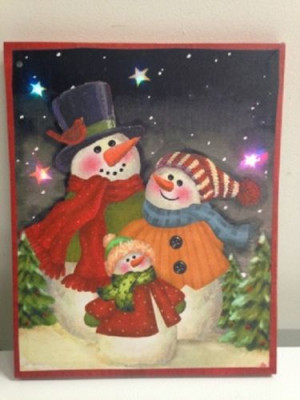 Snowman Family Picture on Canvas 
