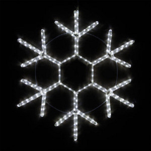 20" LED Snowflake Cool White Rope Light Christmas Decoration