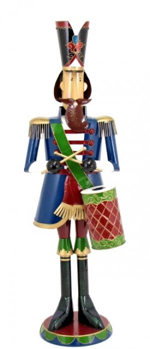 70" Iron Metal Toy Soldier with Drum Christmas Decoration