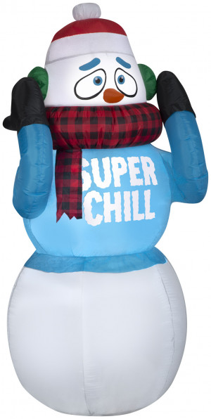 Gemmy 6' Animated Shivering Super Chill Snowman Inflatable